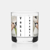 飲み物用品結婚の写真と名前rocks Glass。 ウイスキーグラス (左)