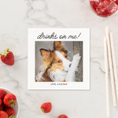 飲み物私のシンプルおもしろいかわいい犬のペットズ結婚ー スタンダードカクテルナプキン (インサイチュ)
