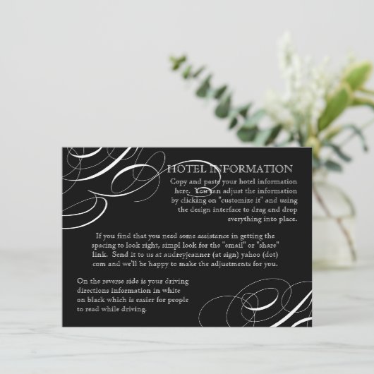 、飲み物結婚します書道の渦巻の招待を食べて下さい エンクロージャーカード (スタンド正面)