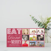 、飲み物食べて下さい及びメリーな%PIPE%の休日のコラージュカードがあって下さい シーズンカード (スタンド正面)