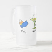 -飲み物食べて下さい及び恐いがあって下さい フロストグラスビールジョッキ (正面左)