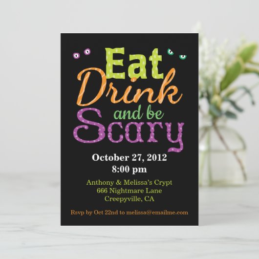 、飲み物食べて下さい及び恐いがあって下さい 招待状 (スタンド正面)