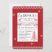 、飲み物食べて下さい及び粘着性のセーターのパーティーの招待があって下さい 招待状 (正面)