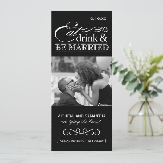 、飲み物食べて下さい及び結婚したが-写真の保存日付あって下さい セーブザデート (スタンド正面)