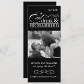 、飲み物食べて下さい及び結婚したが-写真の保存日付あって下さい セーブザデート (正面/裏面)