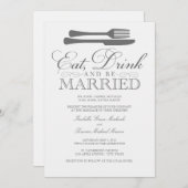 、飲み物食べて下さい及び結婚したな|の結婚式招待状があって下さい 招待状 (正面/裏面)