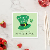 、飲み物食べ、アイルランド人のセントパトリックの日のパーティーがあって下さい スタンダードカクテルナプキン (インサイチュ)