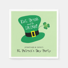 、飲み物食べ、アイルランド人のセントパトリックの日のパーティーがあって下さい スタンダードカクテルナプキン