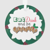 、飲み物食べ、メリーがあって下さい オーナメント (裏面)