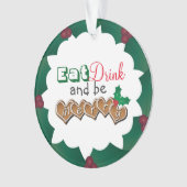 、飲み物食べ、メリーがあって下さい オーナメント (正面)