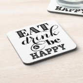 、飲み物食べ、幸せがあって下さい コースター (左側)