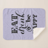 、飲み物食べ、幸せがあって下さい シェルパブランケット (正面(横))