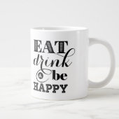 、飲み物食べ、幸せがあって下さい ジャンボコーヒーマグカップ (右)