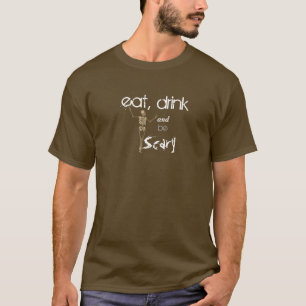 、飲み物食べ、恐いがあって下さい Tシャツ