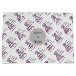 、飲み物食べ、結婚したで大きいパーソナライズがあって下さい ラージペーパーバッグ