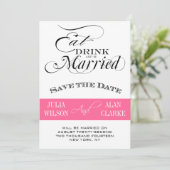 、飲み物食べ、結婚したな保存が日付のピンクあって下さい セーブザデート (スタンド正面)