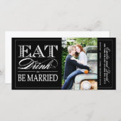 、飲み物食べ、結婚したな保存が日付の招待あって下さい セーブザデート (正面/裏面)