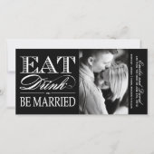 、飲み物食べ、結婚したな保存が日付の招待あって下さい セーブザデート (正面)