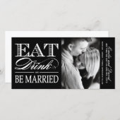 、飲み物食べ、結婚したな保存が日付の招待あって下さい セーブザデート (正面/裏面)