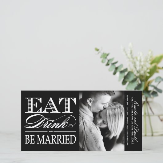 、飲み物食べ、結婚したな保存が日付の招待あって下さい セーブザデート (スタンド正面)