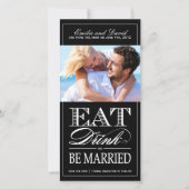 、飲み物食べ、結婚したな保存が日付の招待あって下さい セーブザデート (正面)