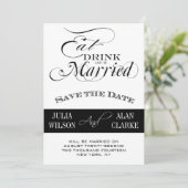 、飲み物食べ、結婚したな保存が日付カードあって下さい セーブザデート (スタンド正面)