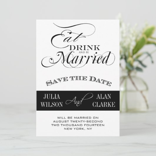 、飲み物食べ、結婚したな保存が日付カードあって下さい セーブザデート (スタンド正面)