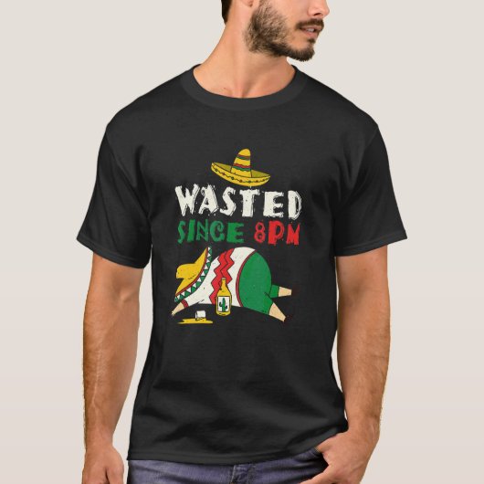 飲み物飲無駄8午後メキシコの幸せチンコ Tシャツ (正面)