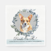 飲み物！コルギドッグペット結婚ズ スタンダードランチョンナプキン (正面)