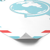 飲み物 紅青色 旅行 航空会社 航空機 ポスター (角)