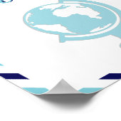 飲み物 航空機 航空会社 ネイビーブルー 旅行 ポスター (角)