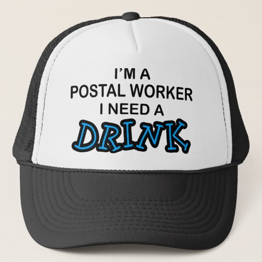 飲み物-郵便局員--を必要として下さい キャップ (正面)