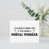 飲み物 – 郵便局員 ポストカード (スタンド正面)
