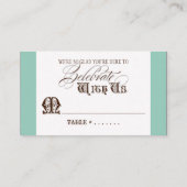 、飲み物n結婚します護衛のテーブル数カードを食べて下さい プレイスカード (裏面)