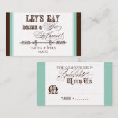 、飲み物n結婚します護衛のテーブル数カードを食べて下さい プレイスカード (正面/裏面)