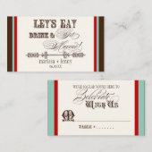 、飲み物n結婚します護衛のテーブル数カードを食べて下さい プレイスカード (正面/裏面)