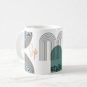 飲み込みスタイルコーヒーマグ | ミニマルタイポグラフィモ コーヒーマグカップ (正面左)