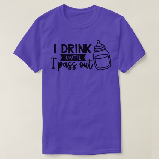 飲み過ぎるまで飲む Tシャツ (デザイン正面)