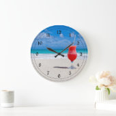 飲み霜の降りた物をビーチ ラージ壁時計 (ホーム)