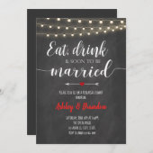 飲み食いして結婚式に招待 招待状 (正面/裏面)