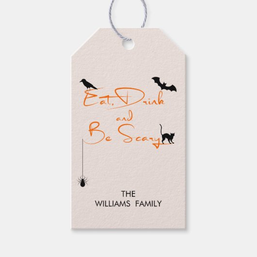 飲み食べと怖いハロウィーンギフトラベル ギフトタグ (正面)