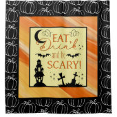 飲み食べと怖いハロウィーンシャワーカーテン シャワーカーテン (正面)