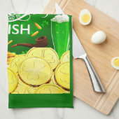 飲み食べ物とアイリッシュ・キッチン・タオル キッチンタオル (四つ折り)