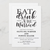 飲み食べ物とビー結婚式招待状 招待状 (正面/裏面)