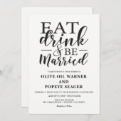 飲み食べ物とビー結婚式招待状 招待状 (正面/裏面)