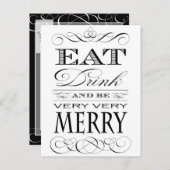 飲み食べ物と非常に非常にメリーデザイン シーズンポストカード (正面/裏面)