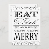 飲み食べ物と非常に非常にメリーデザイン シーズンポストカード (正面/裏面)