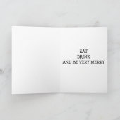 飲み食べ物はほかのおもしろいのクリスメリーマスアドバイス シーズンカード (内部)