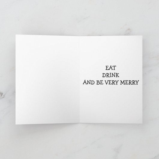 飲み食べ物はほかのおもしろいのクリスメリーマスアドバイス シーズンカード (内部)