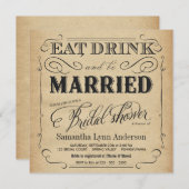 飲み食べ物はブライダルシャワー招待状 招待状 (正面/裏面)